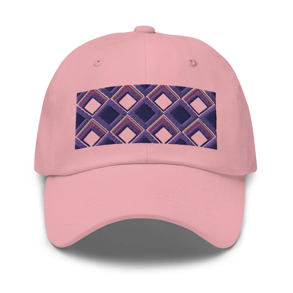Dad Hat | 60s Purple Diamonds | Geometric Glam