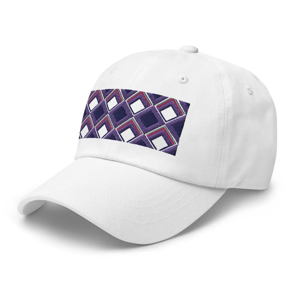 Dad Hat | 60s Purple Diamonds | Geometric Glam