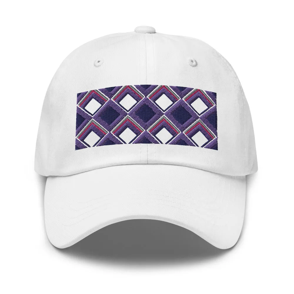 Dad Hat | 60s Purple Diamonds | Geometric Glam