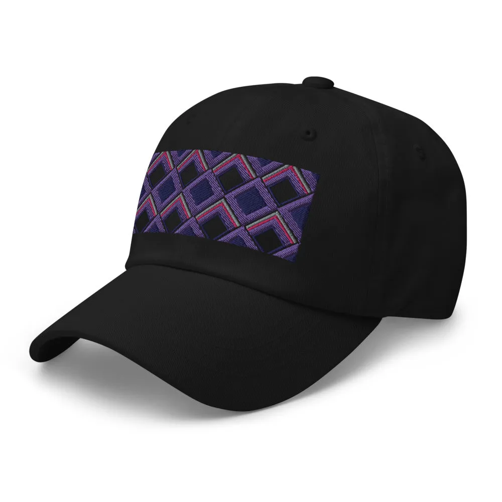 Dad Hat | 60s Purple Diamonds | Geometric Glam