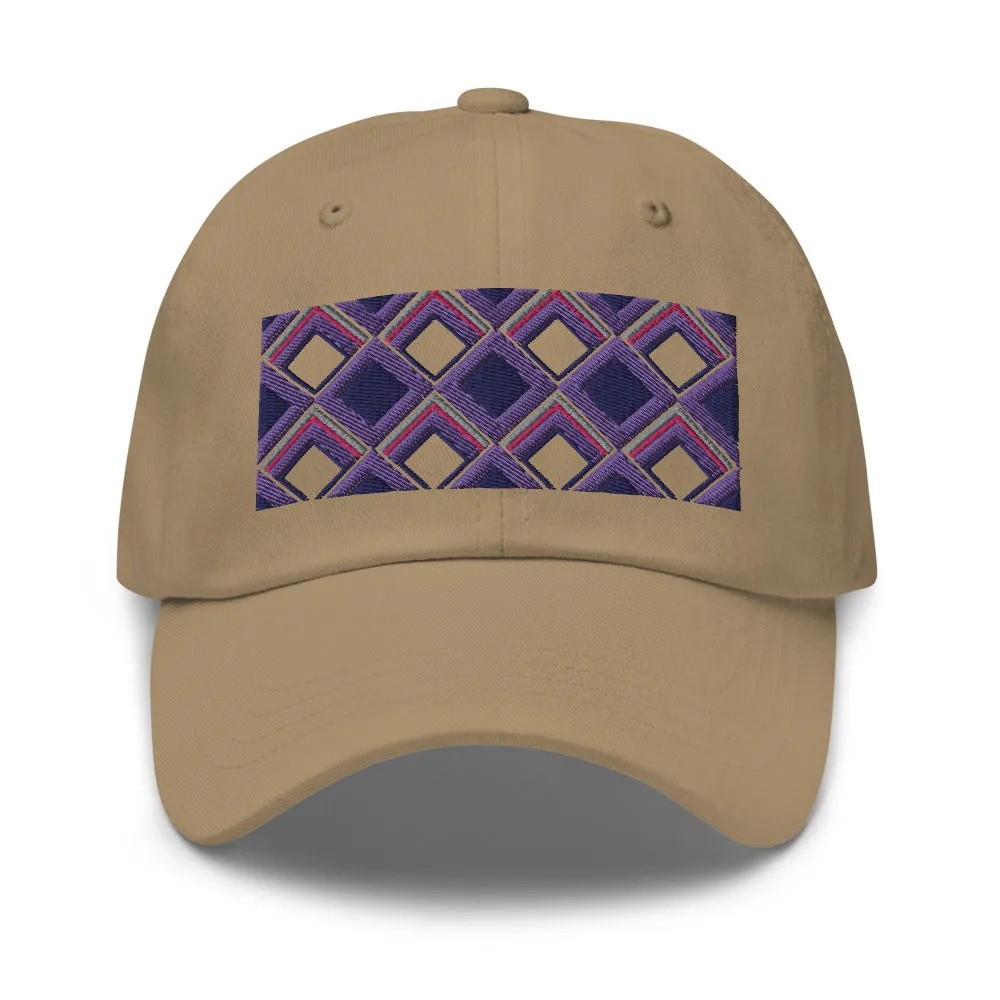 Dad Hat | 60s Purple Diamonds | Geometric Glam