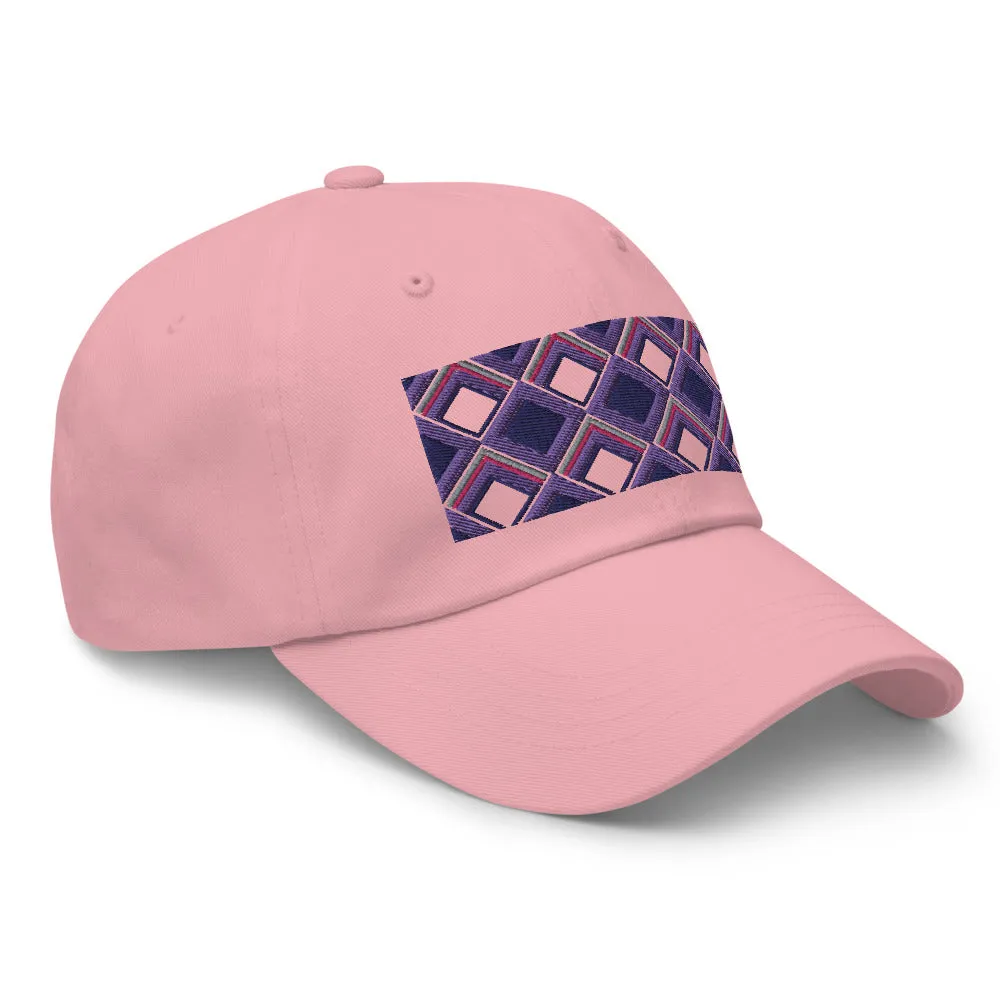 Dad Hat | 60s Purple Diamonds | Geometric Glam