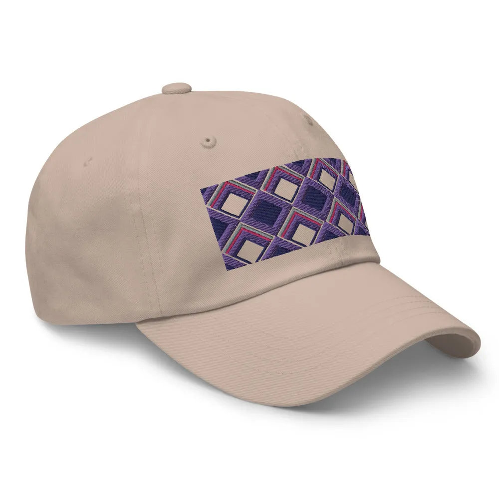 Dad Hat | 60s Purple Diamonds | Geometric Glam