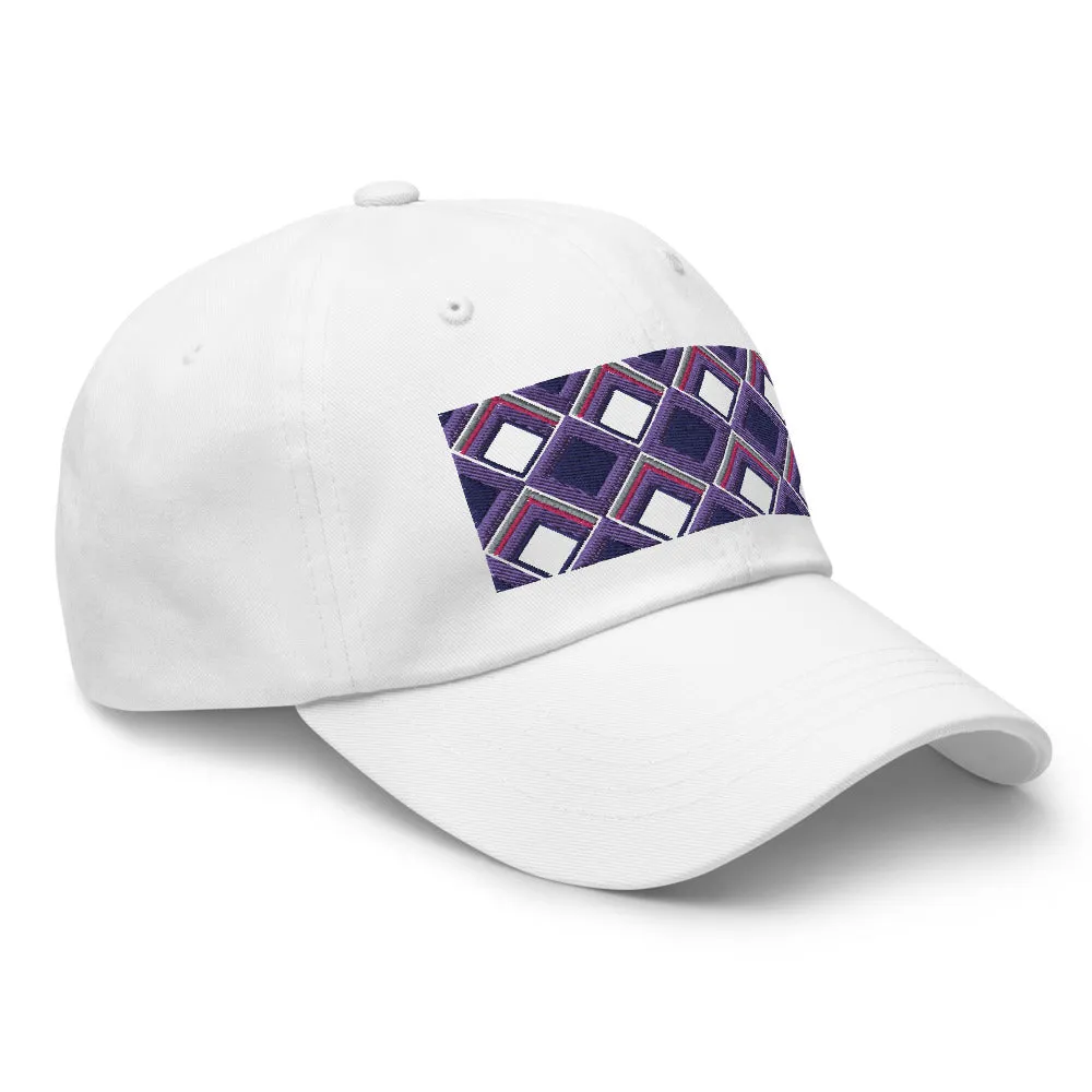 Dad Hat | 60s Purple Diamonds | Geometric Glam