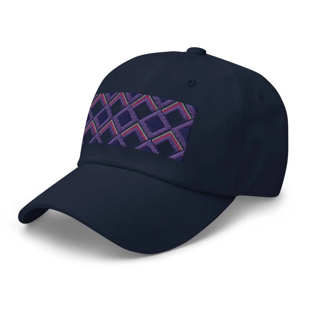 Dad Hat | 60s Purple Diamonds | Geometric Glam