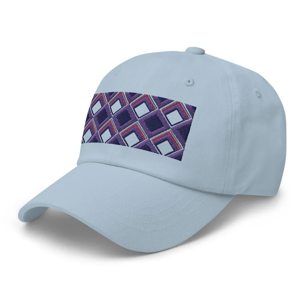 Dad Hat | 60s Purple Diamonds | Geometric Glam