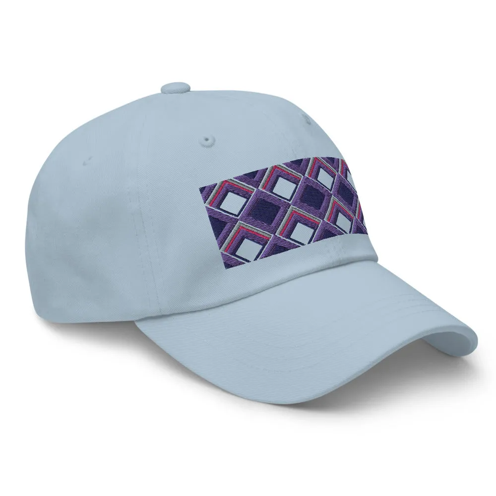 Dad Hat | 60s Purple Diamonds | Geometric Glam