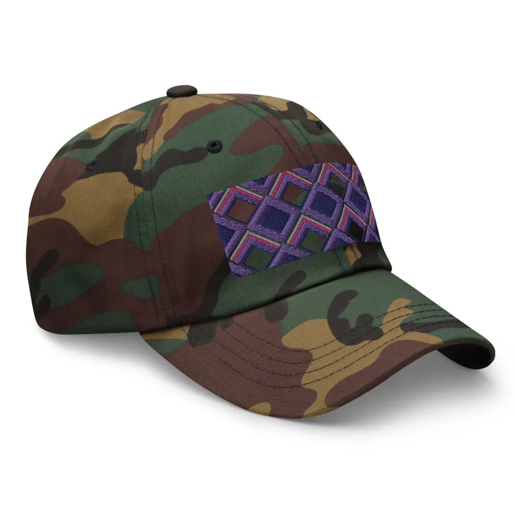 Dad Hat | 60s Purple Diamonds | Geometric Glam