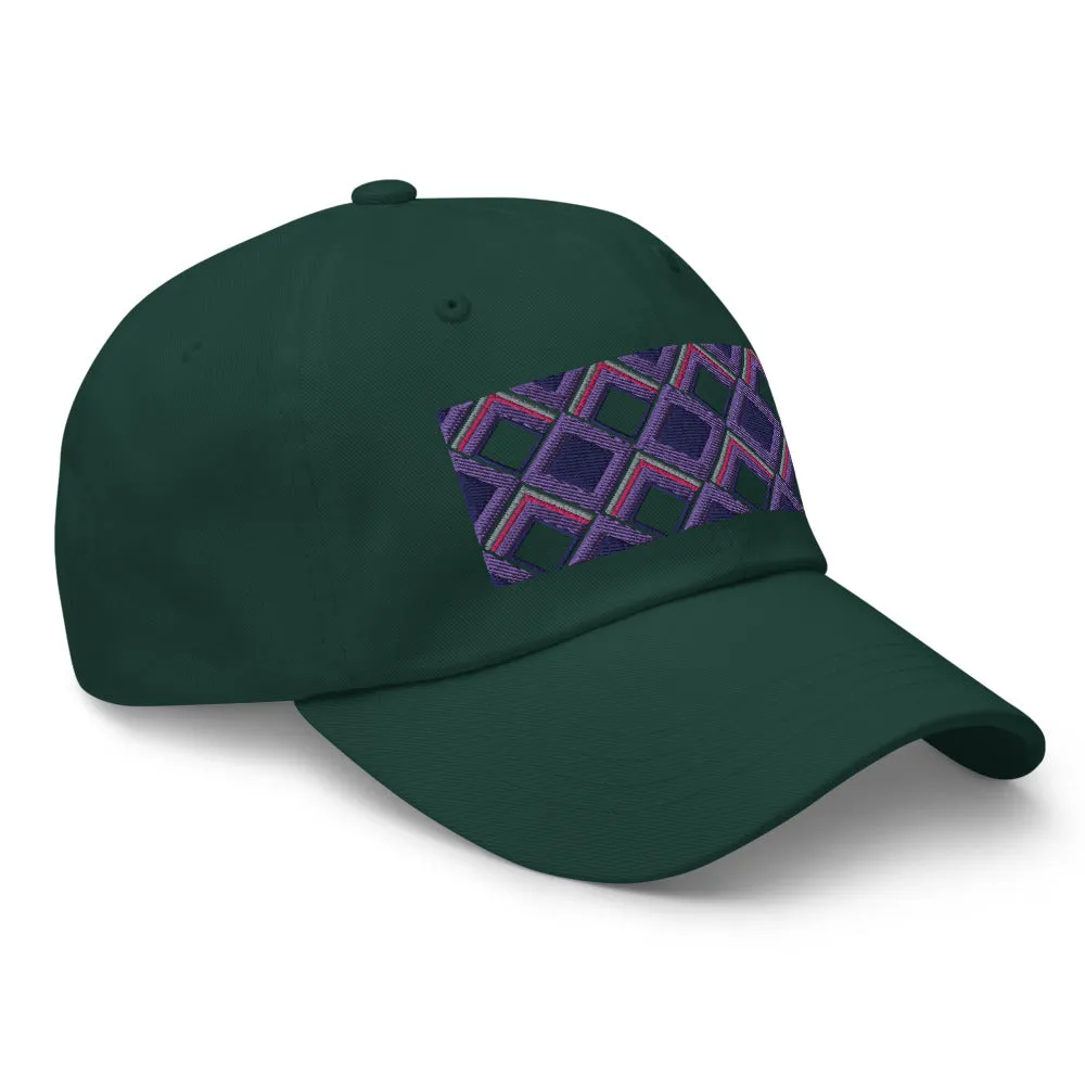 Dad Hat | 60s Purple Diamonds | Geometric Glam
