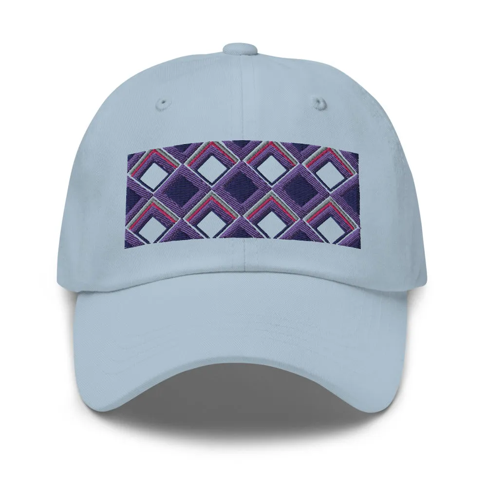Dad Hat | 60s Purple Diamonds | Geometric Glam