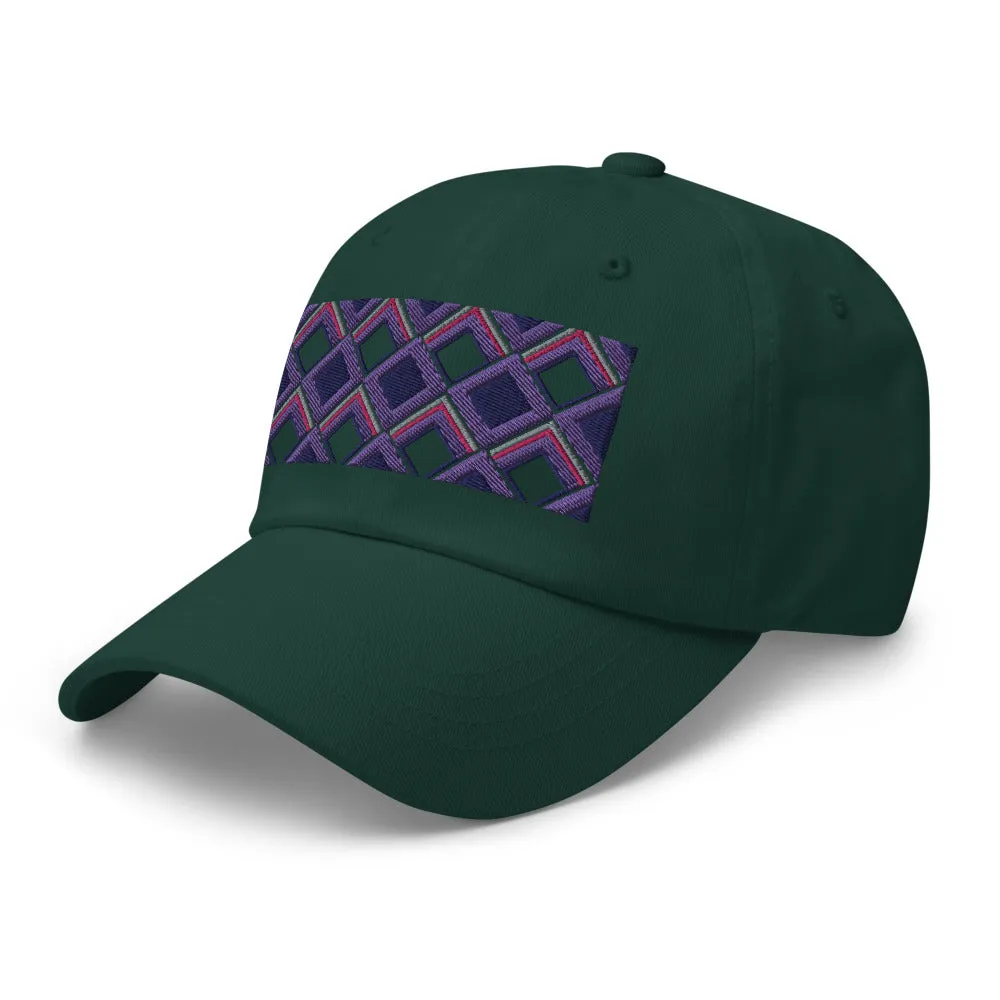 Dad Hat | 60s Purple Diamonds | Geometric Glam