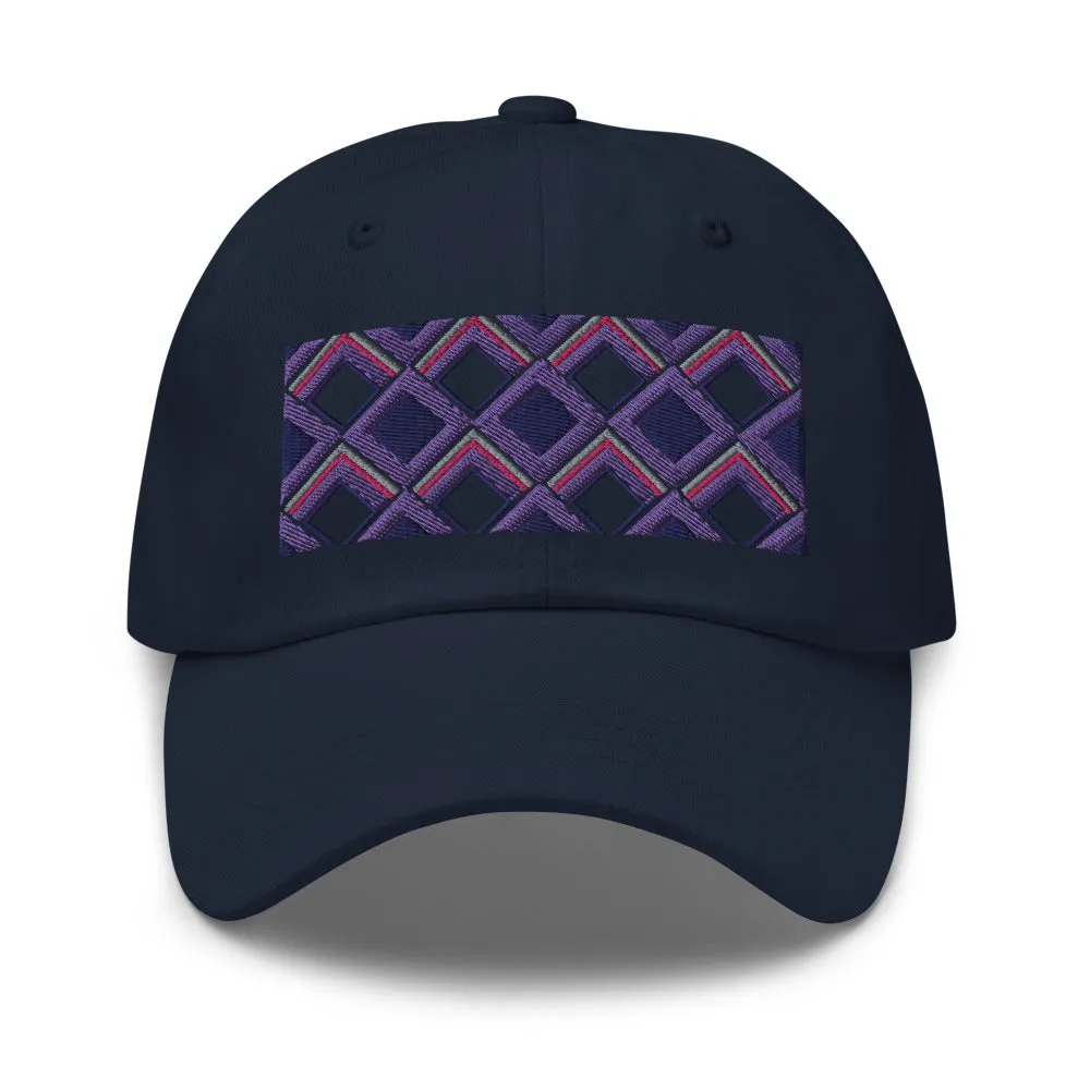 Dad Hat | 60s Purple Diamonds | Geometric Glam