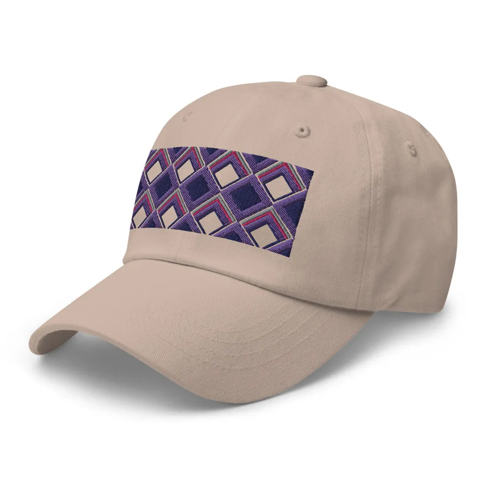 Dad Hat | 60s Purple Diamonds | Geometric Glam