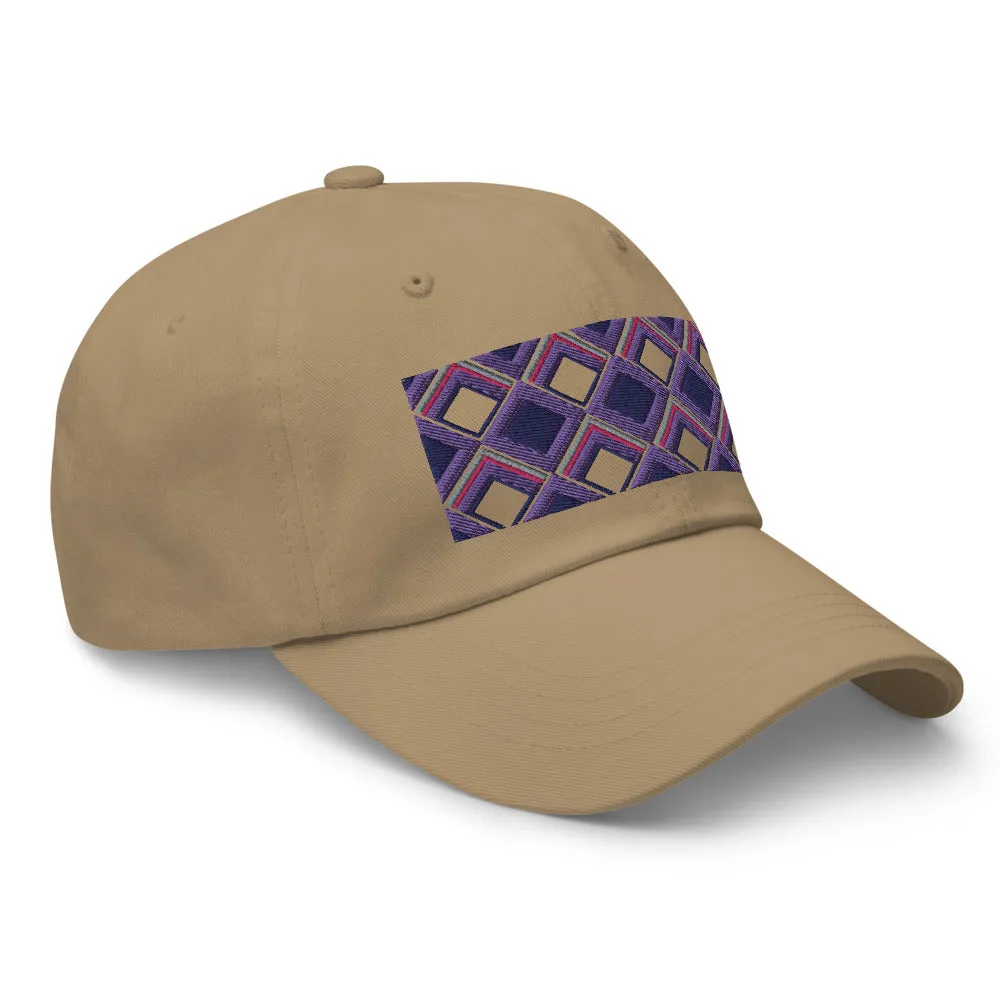 Dad Hat | 60s Purple Diamonds | Geometric Glam