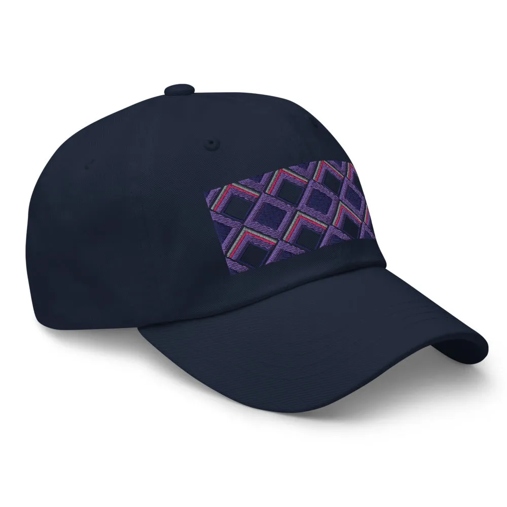 Dad Hat | 60s Purple Diamonds | Geometric Glam