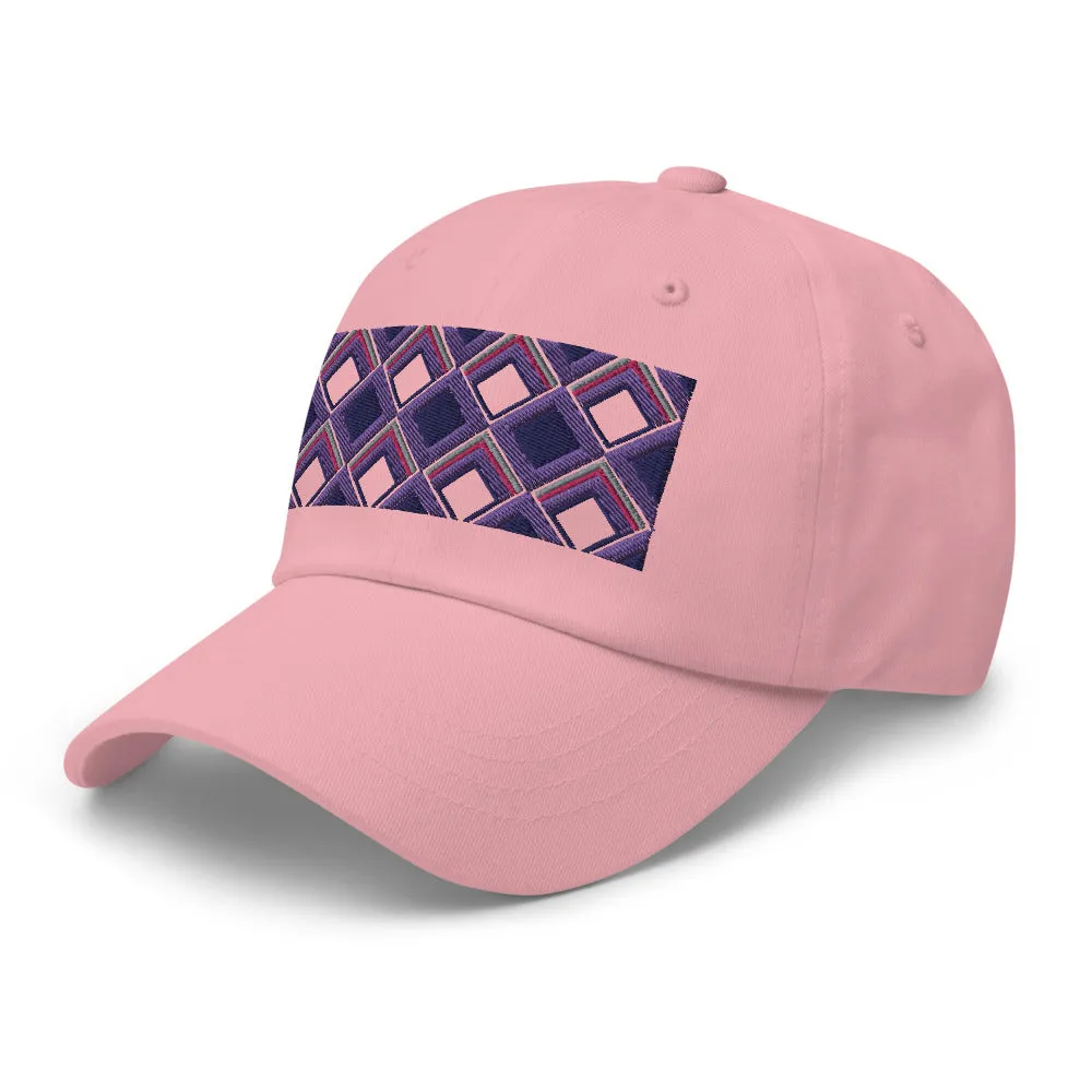 Dad Hat | 60s Purple Diamonds | Geometric Glam