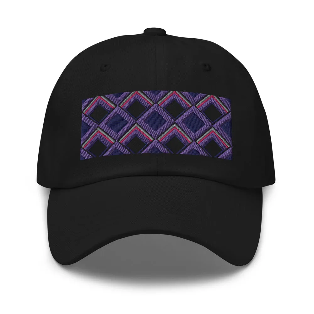 Dad Hat | 60s Purple Diamonds | Geometric Glam