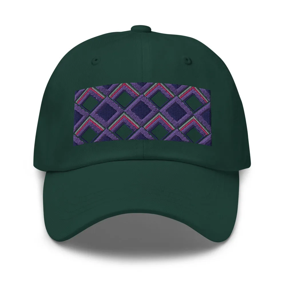 Dad Hat | 60s Purple Diamonds | Geometric Glam