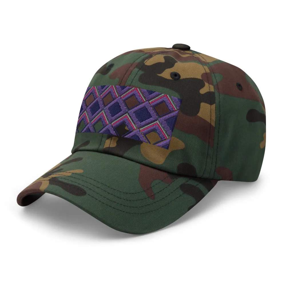 Dad Hat | 60s Purple Diamonds | Geometric Glam