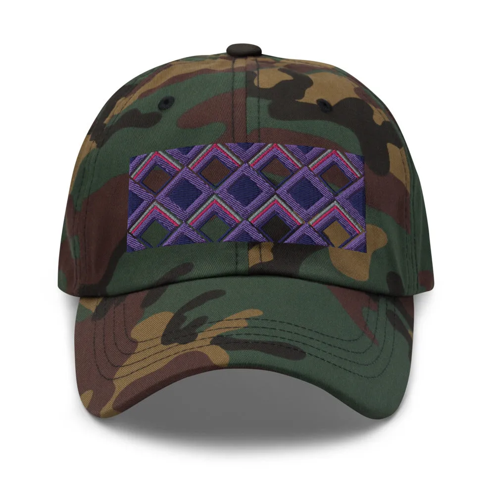 Dad Hat | 60s Purple Diamonds | Geometric Glam