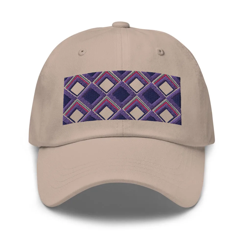 Dad Hat | 60s Purple Diamonds | Geometric Glam