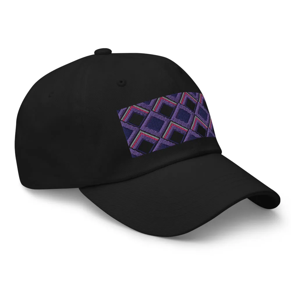 Dad Hat | 60s Purple Diamonds | Geometric Glam