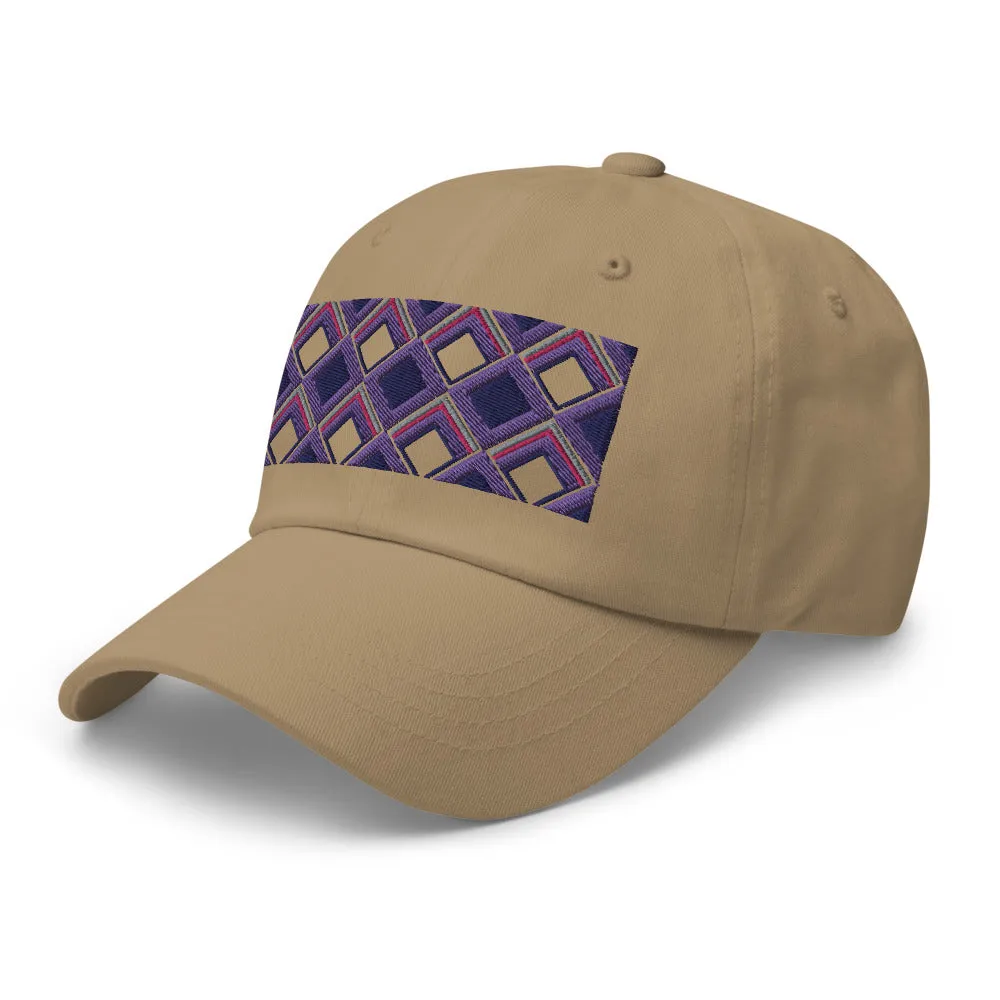 Dad Hat | 60s Purple Diamonds | Geometric Glam
