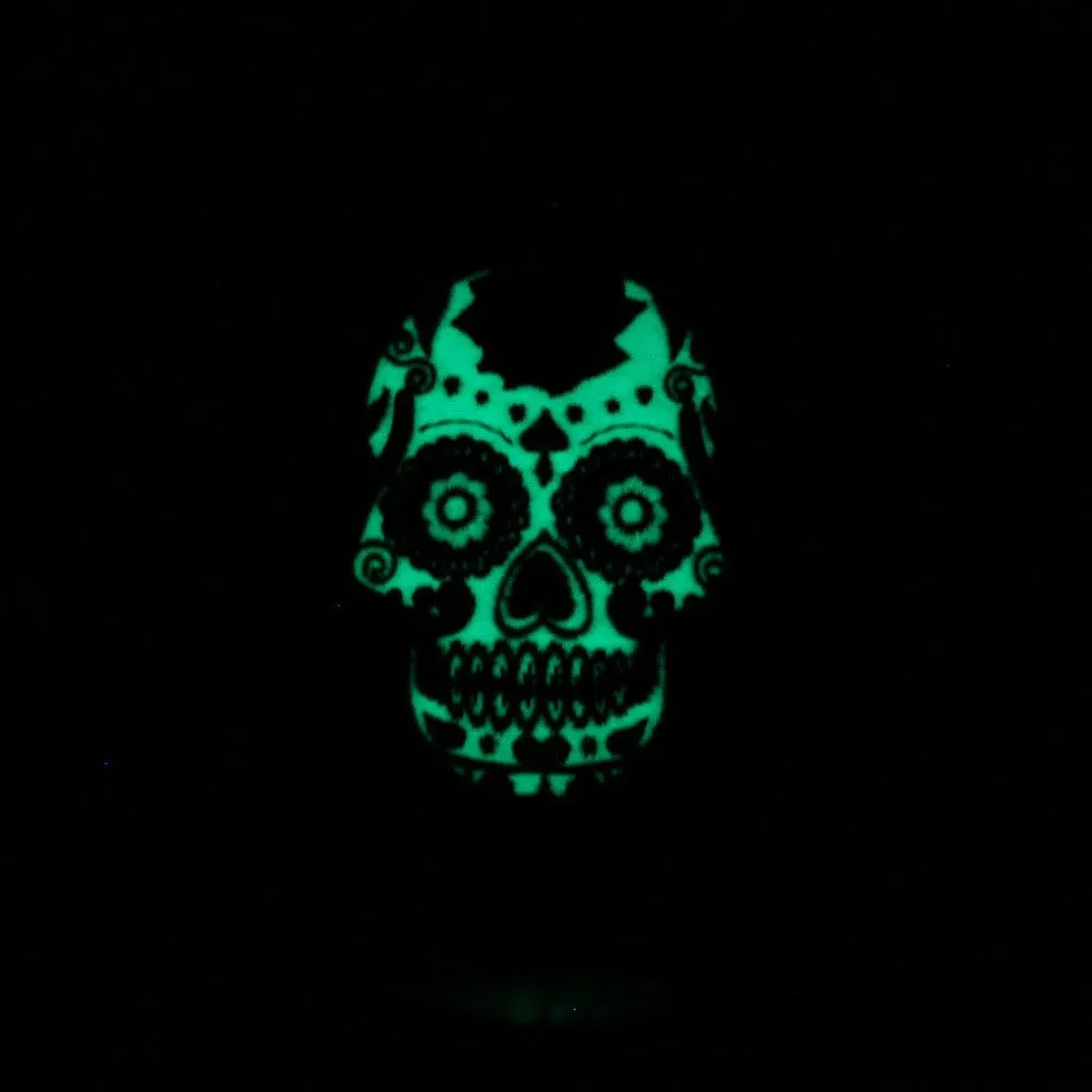 Day of the Dead SUGAR SKULL 59Fifty New Era Fitted Hat (Black Glow in the Dark Gray Under Brim)