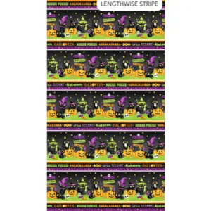 Double Bubble Kitty Trouble 26957-99 Border Stripe Black Multi