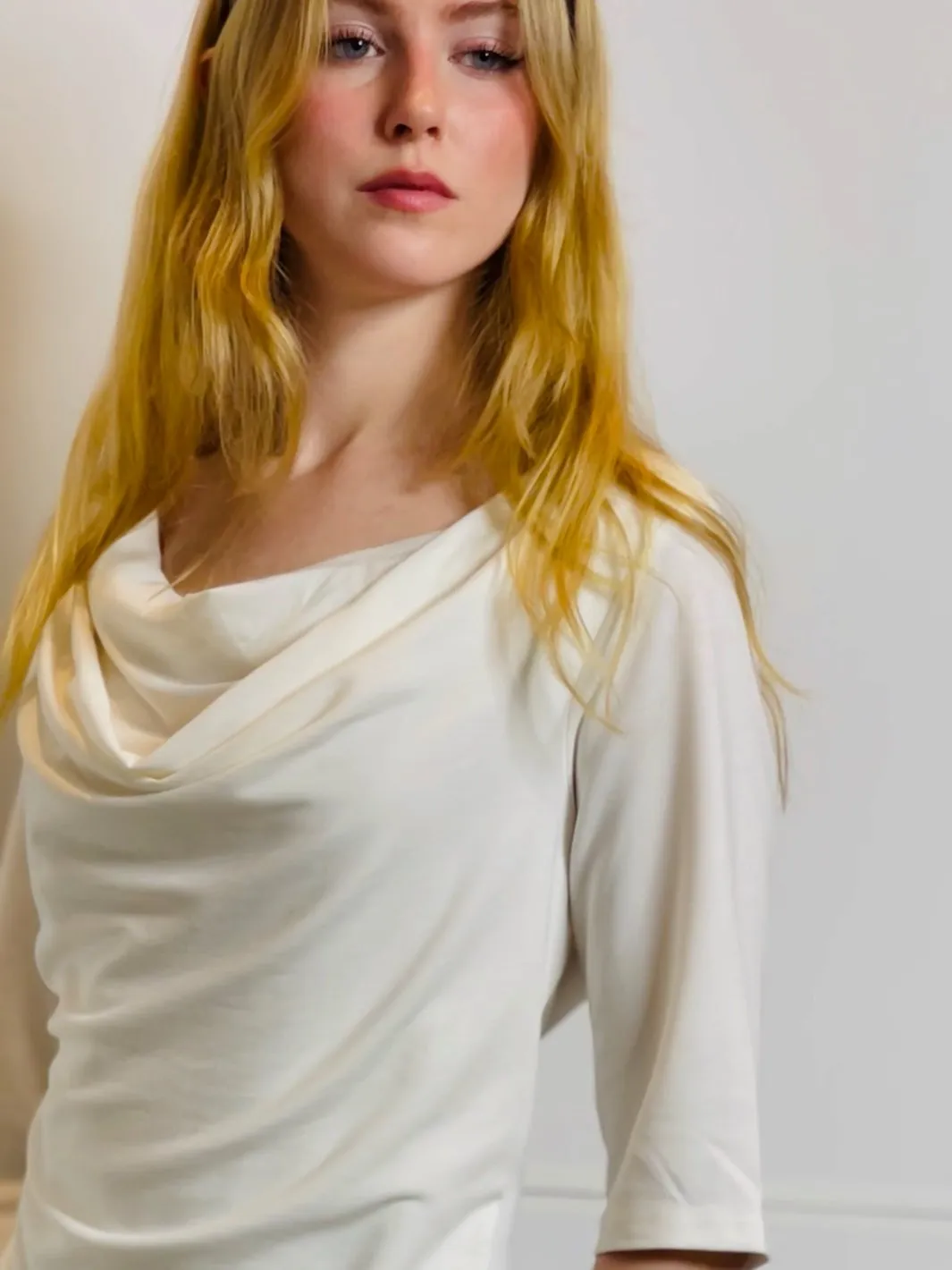 Draped Neck Stretch Tunic - The Wall