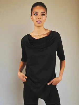 Draped Neck Stretch Tunic - The Wall