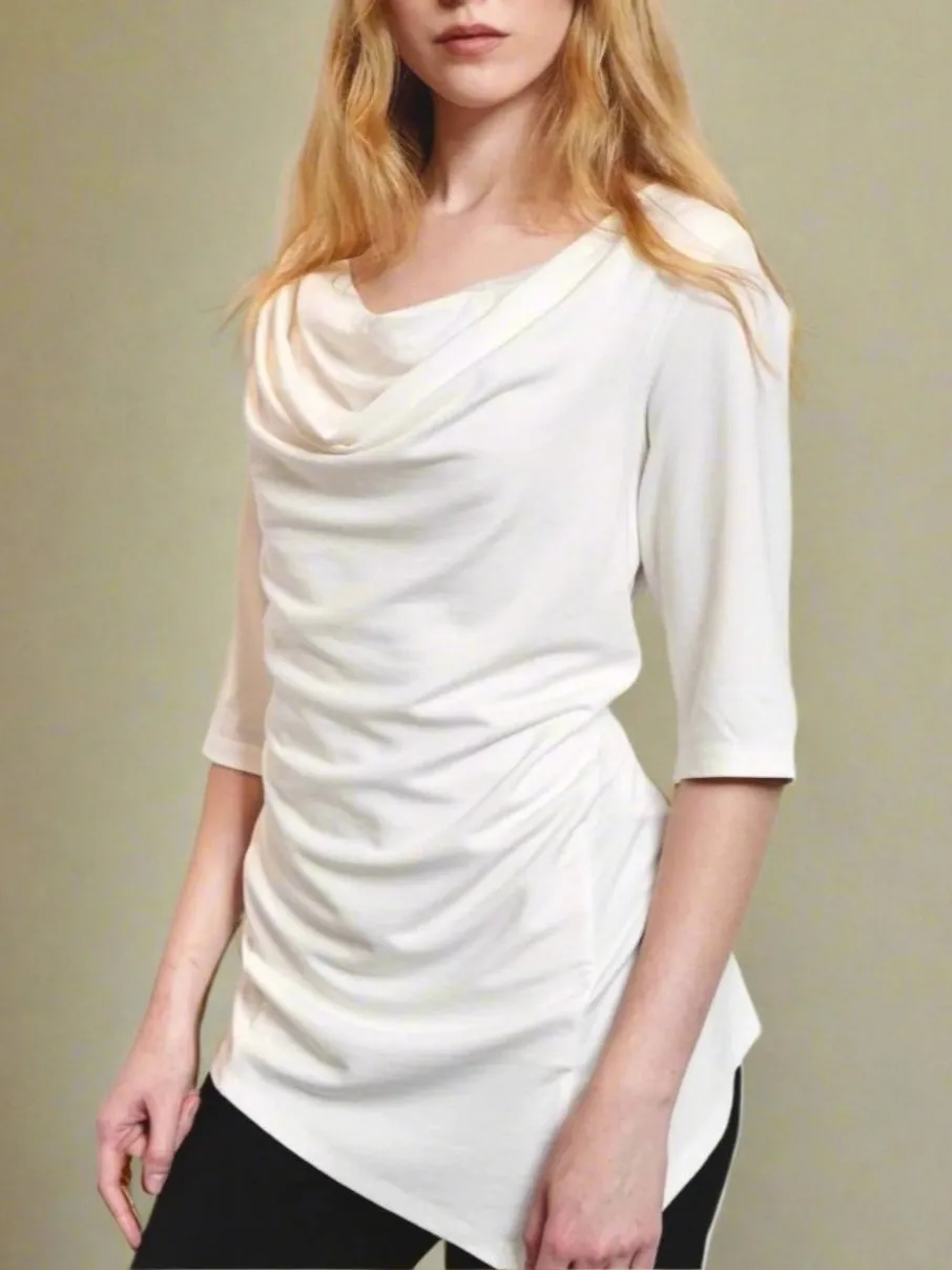 Draped Neck Stretch Tunic - The Wall