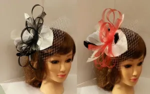 Fascinator Red and white hat fascinator Black and white fascinator ascot,Cocktail,Prom special occaion hat fascinator wedding hat fascinator