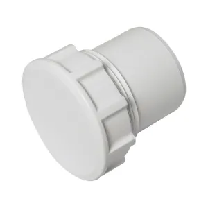 FloPlast ABS Solvent Weld Access Plug 50mm White (Pack of 5)