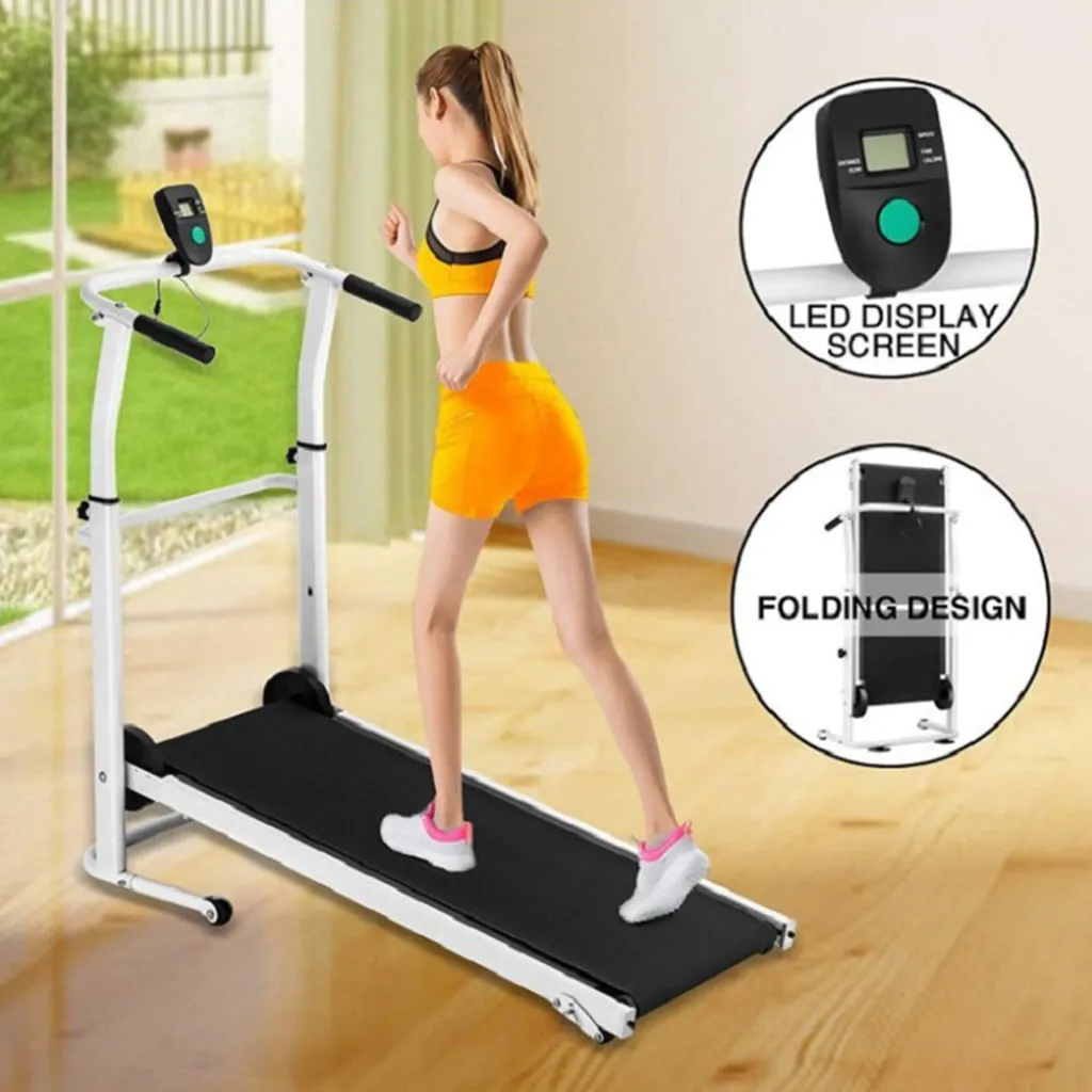 Folding Manual Treadmill for Home Cardio Workout Jogging Equipment