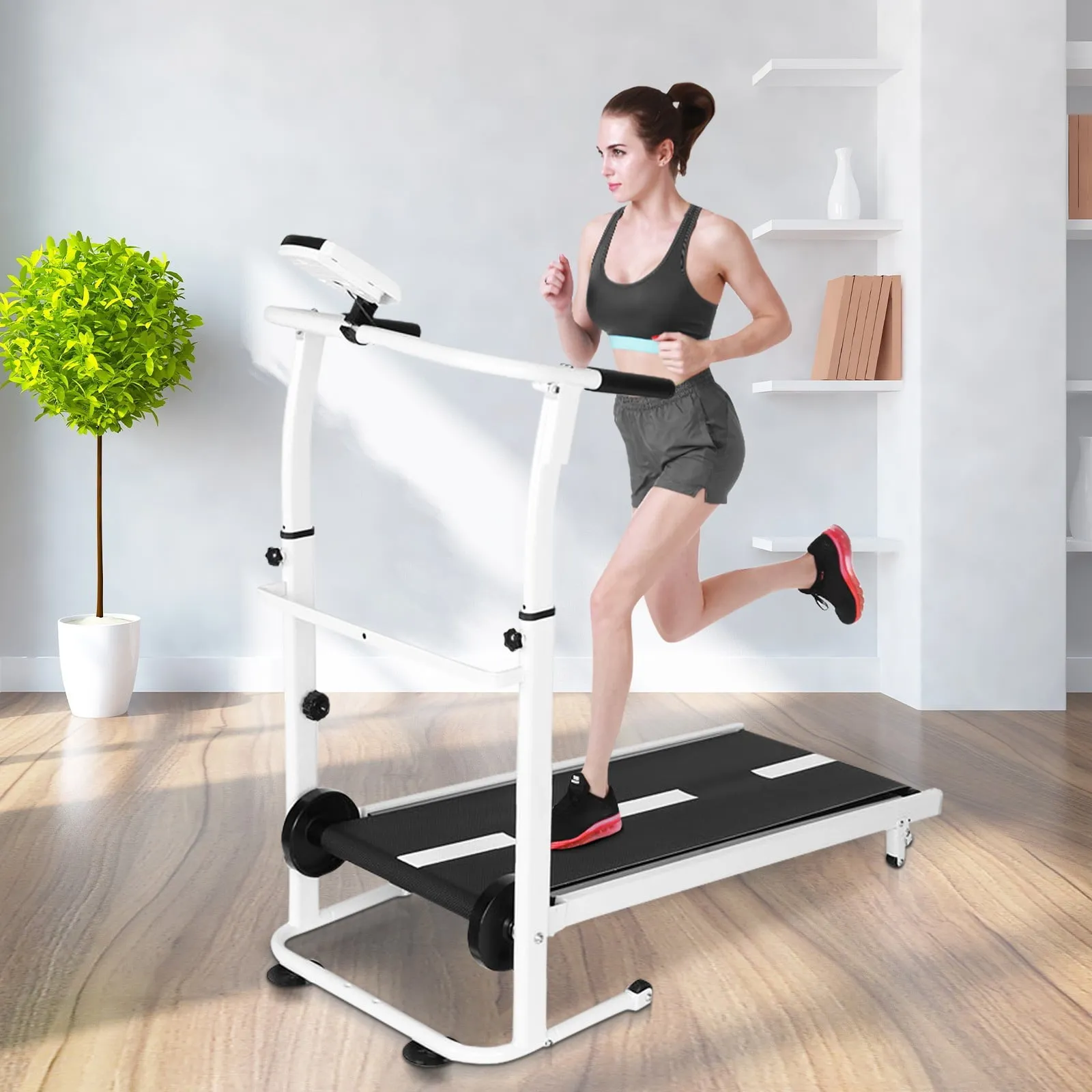 Folding Manual Treadmill for Home Cardio Workout Jogging Equipment