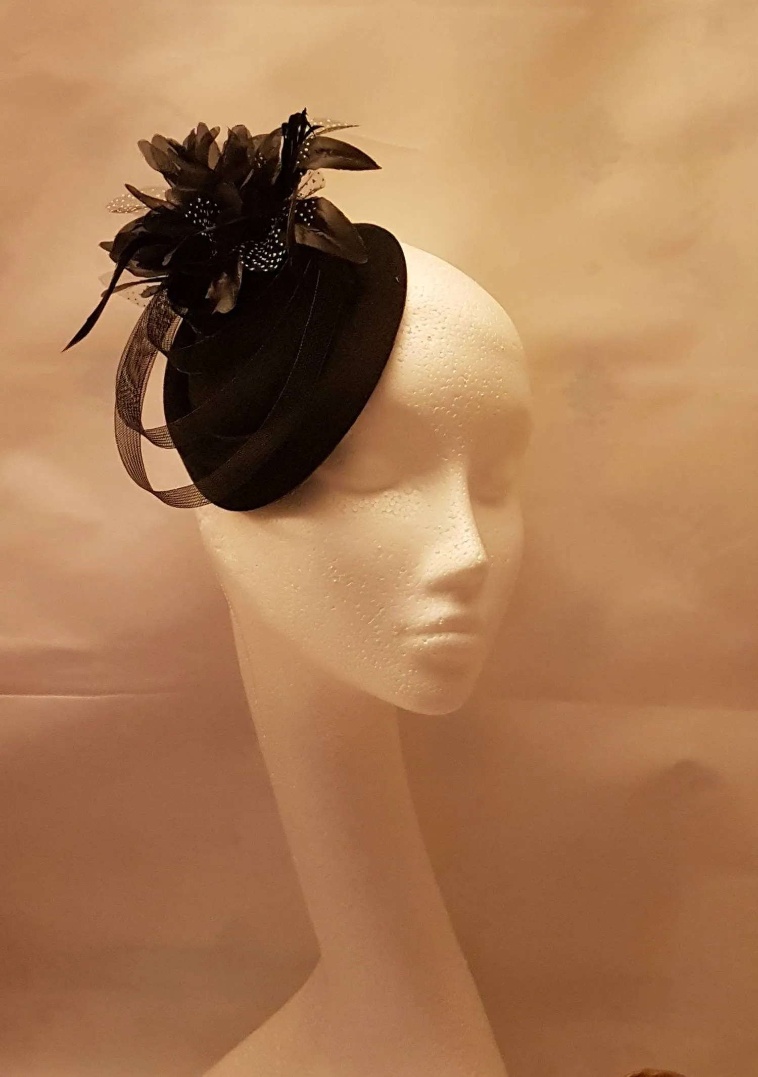Hat Fascinator 40s 50s Hat  Black Feather fascinator Ascot hat, Cocktail , Ladies  Wedding Hatinator  Cocktail Party derby hat fascinator