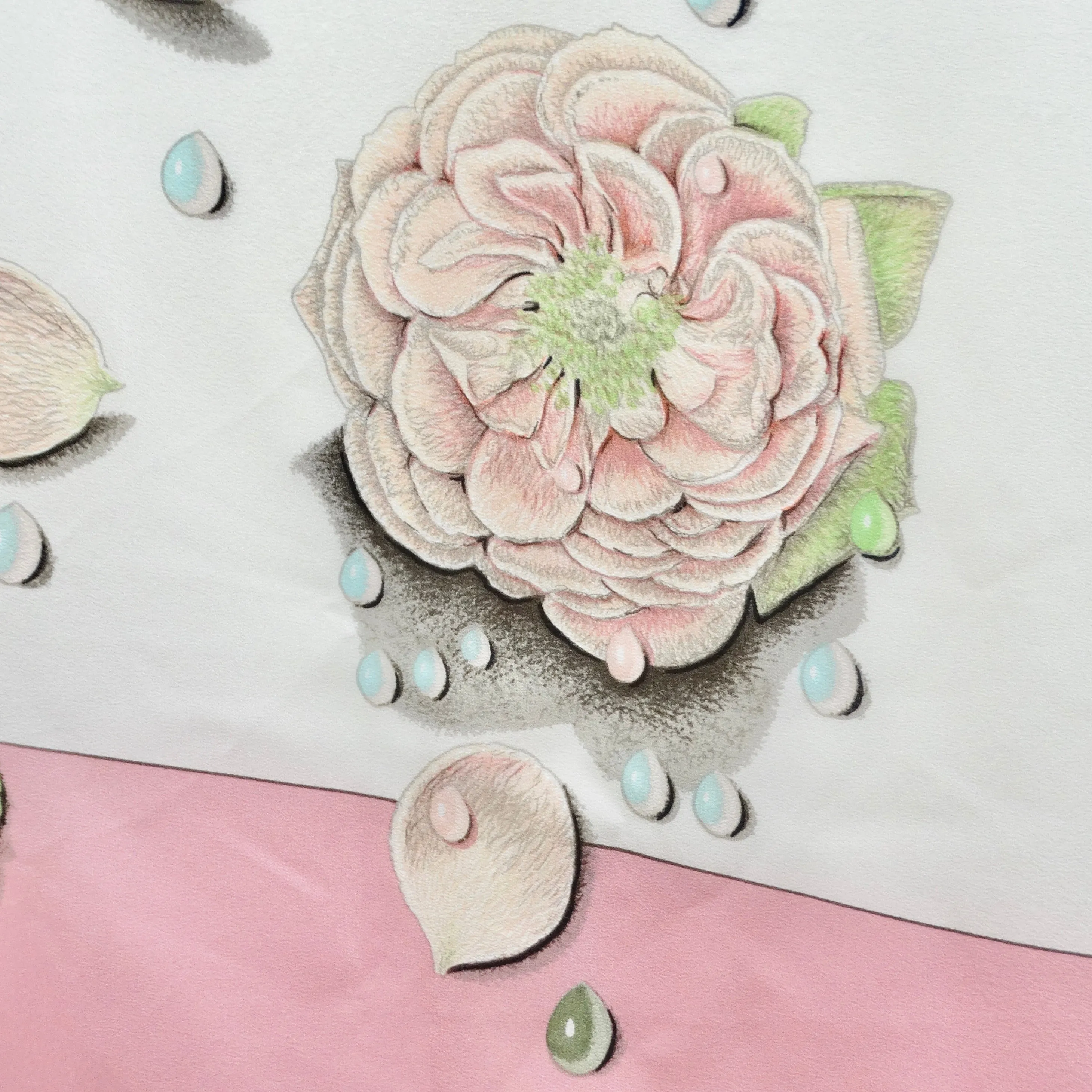 Hermes 1960s La Rosee Silk Shawl
