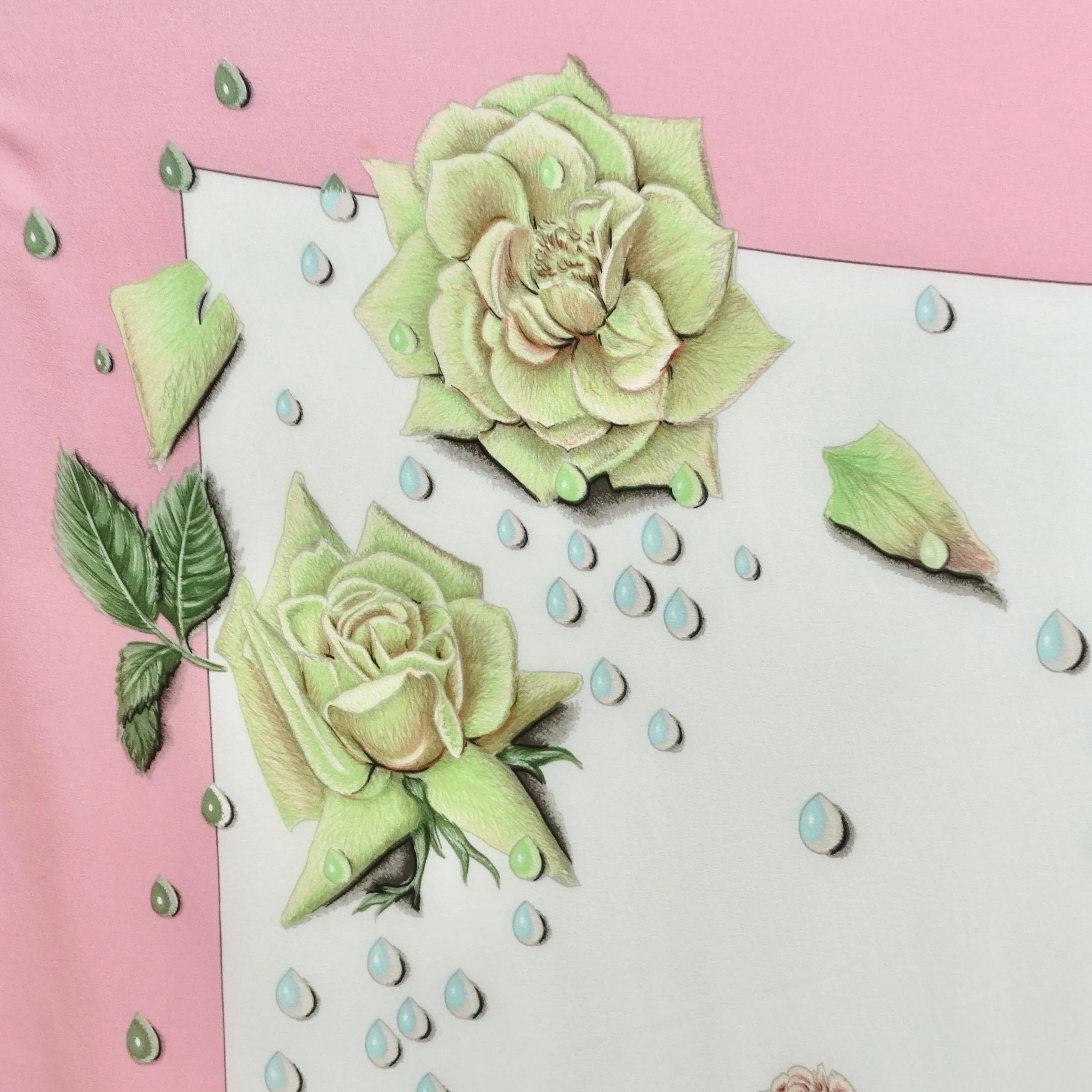 Hermes 1960s La Rosee Silk Shawl