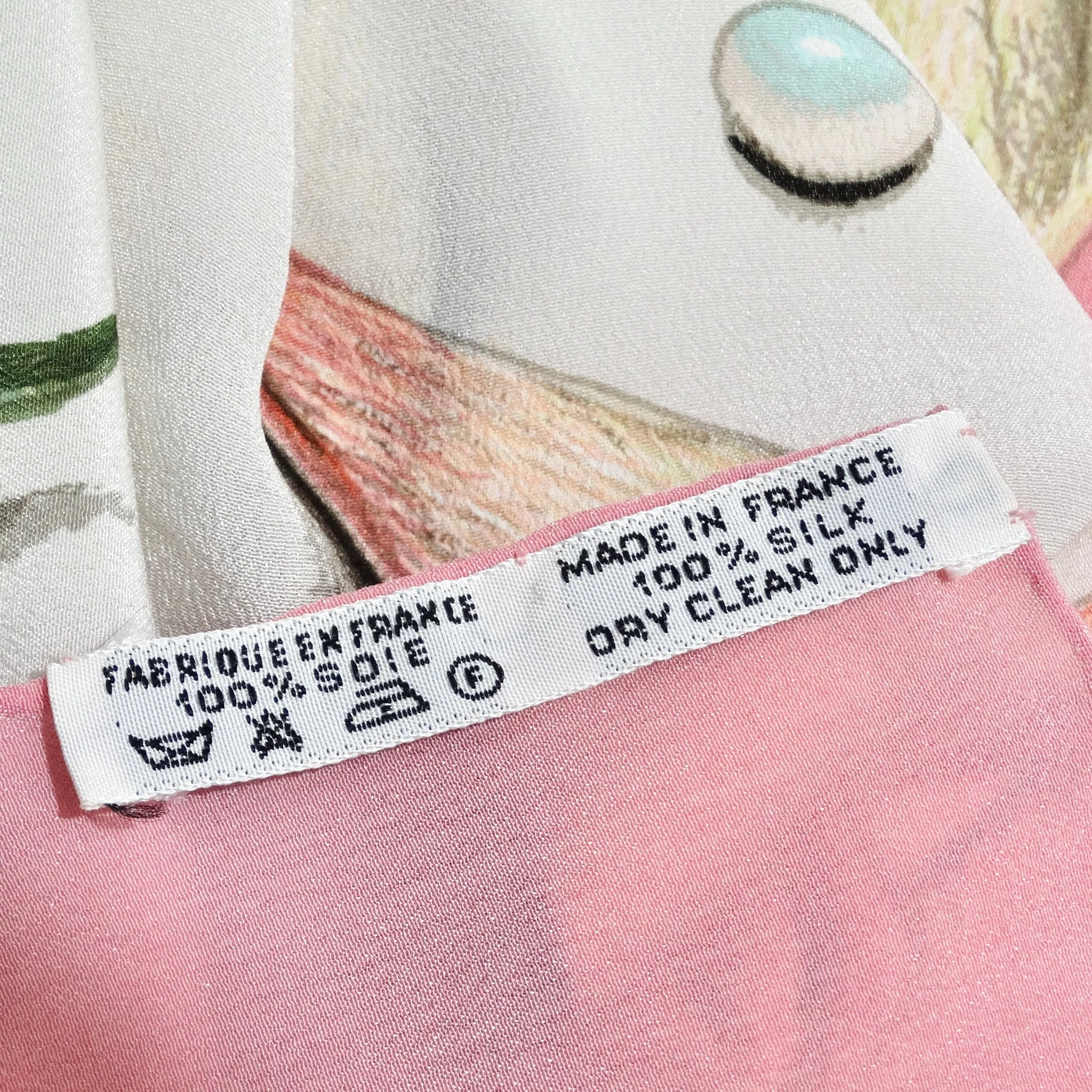 Hermes 1960s La Rosee Silk Shawl