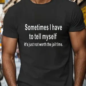 It's Just Not Worth The Jail Time Heat Transfer Patch, DIY Iron-On Patch, Suitable For DIY T-Shirt, Sweatshirts, Jeans, Hoodies, Backpacks, Handbags, Pillow, And Retro Baseball Caps