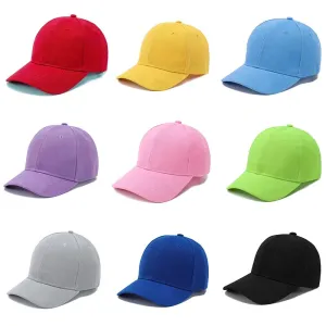 Kids Snapback Baseball Cap - Solid Color Sun Hat for Boys Girls Toddler, Adjustable Hip Hop Peaked Caps