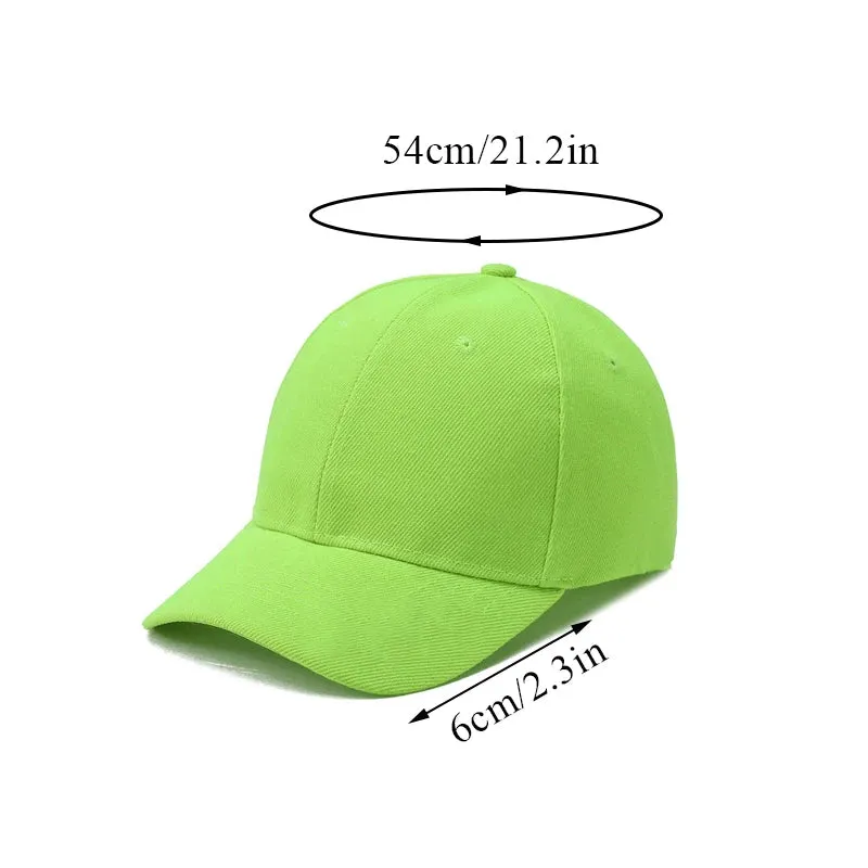 Kids Snapback Baseball Cap - Solid Color Sun Hat for Boys Girls Toddler, Adjustable Hip Hop Peaked Caps