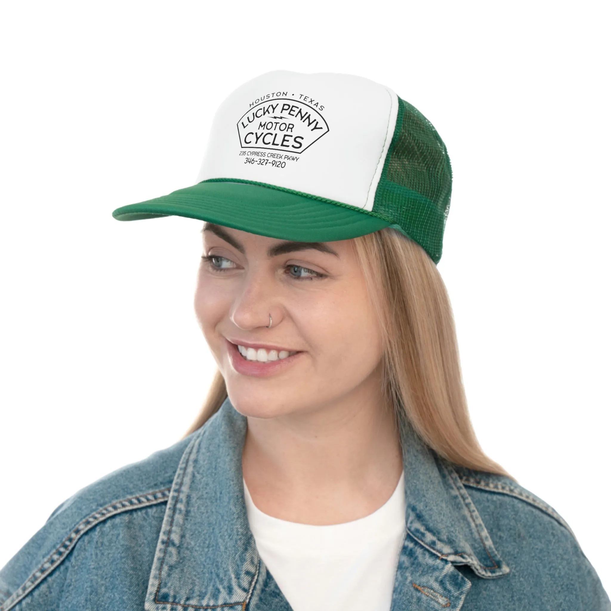 Lucky Penny Cycles Houston Shield Trucker Cap