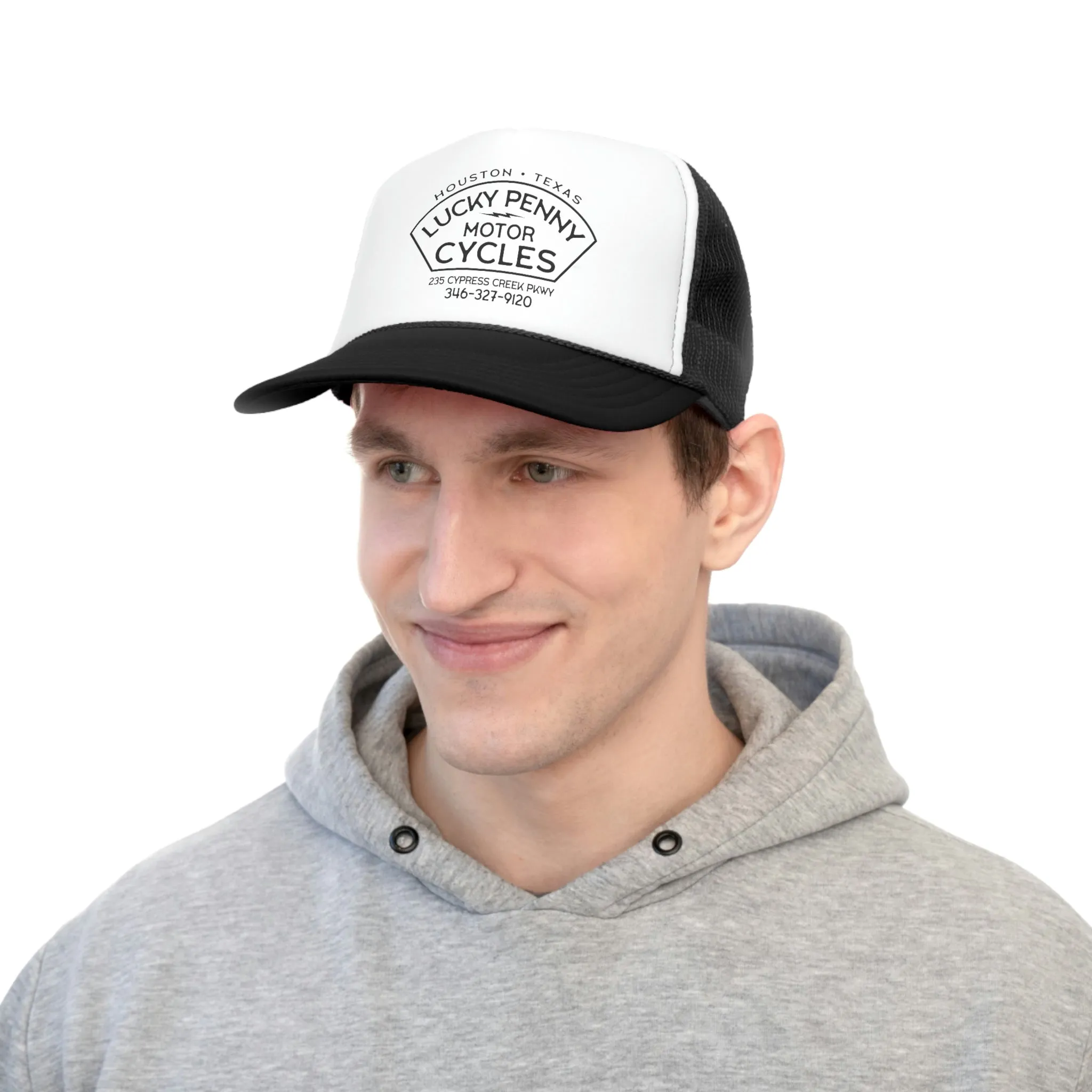Lucky Penny Cycles Houston Shield Trucker Cap