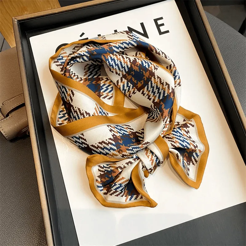 Luxury Ribbon Pattern Silk Fashion Scarf
