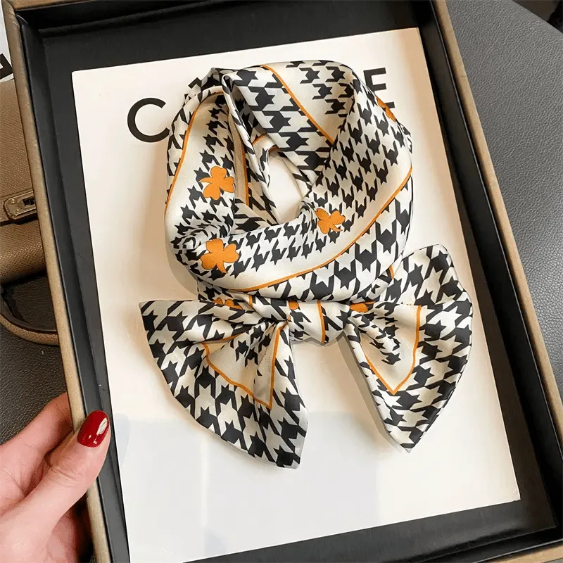 Luxury Ribbon Pattern Silk Fashion Scarf