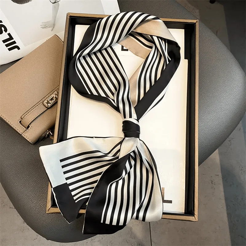 Luxury Ribbon Pattern Silk Fashion Scarf