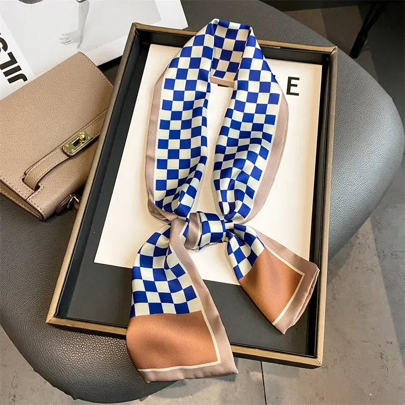 Luxury Ribbon Pattern Silk Fashion Scarf