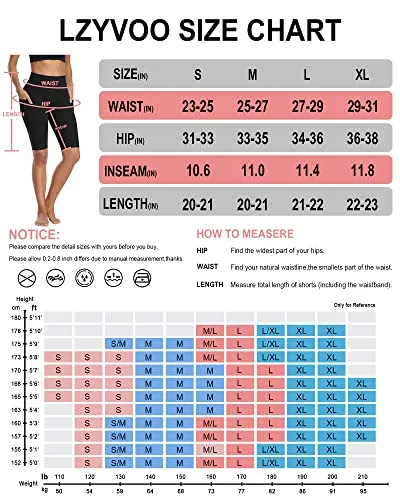 LZYVOO Women's Biker Shorts with Pockets, High Waist Workout Yoga Shorts for Women (12" Black-XL)